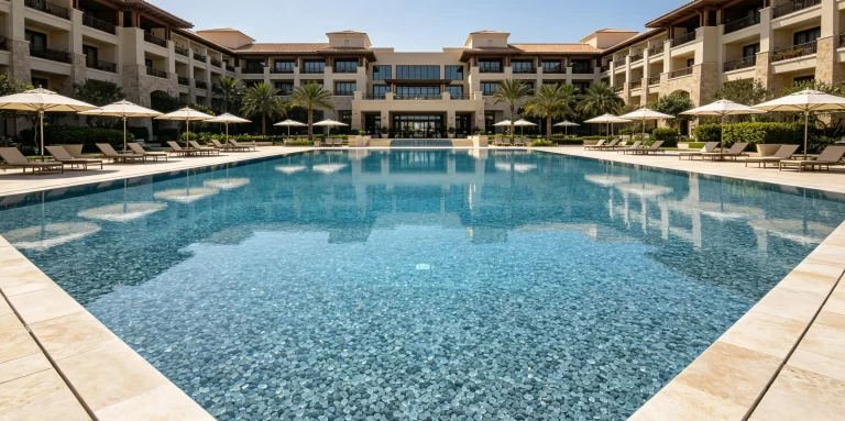 Large resort commercial swimming pool long-durable DASHA glass bead finish
