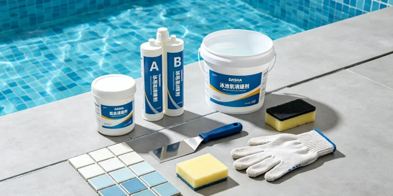 DASHA two-component pool underwater epoxy grout full kit with mixing tools